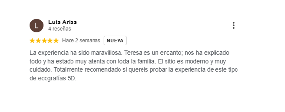 Reseña de Google Comentarios positivos de un usuario sobre una experiencia satisfactoria.