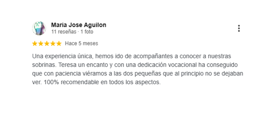 Reseña de Google Reseña de usuario sobre una experiencia positiva con una empresa o servicio.